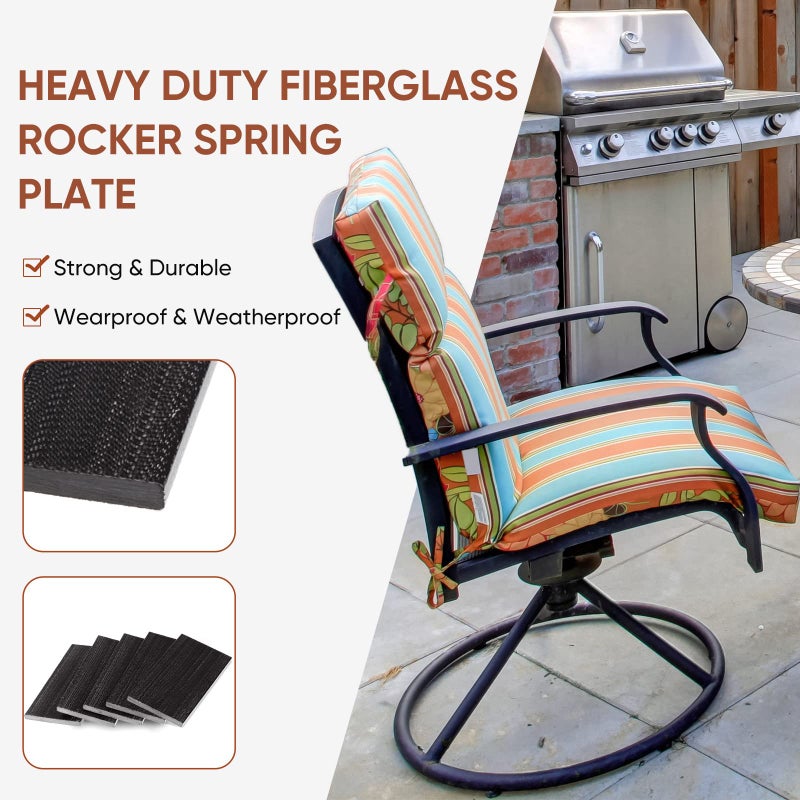 Tondiamo 10 Pcs Patio Chair Spring Plates Black Swivel Rocker Fiberglass Spring Plates Replacement Parts for Universal Outdoor Patio Furniture, 5 x 2. 5 x 0. 25 Inch(Black,10 Pieces) - Image 5